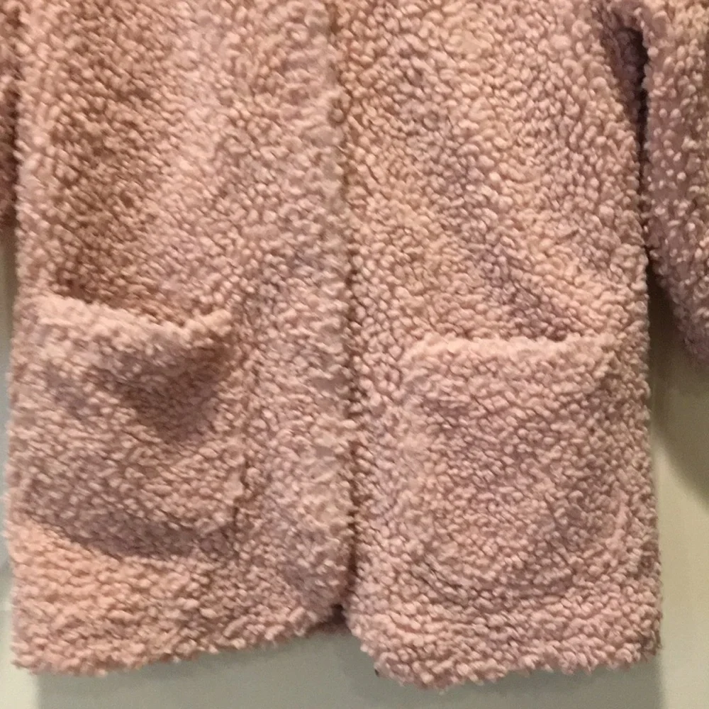 Pinolini girls button down hooded popcorn coat/super soft lined kids size 7 pink